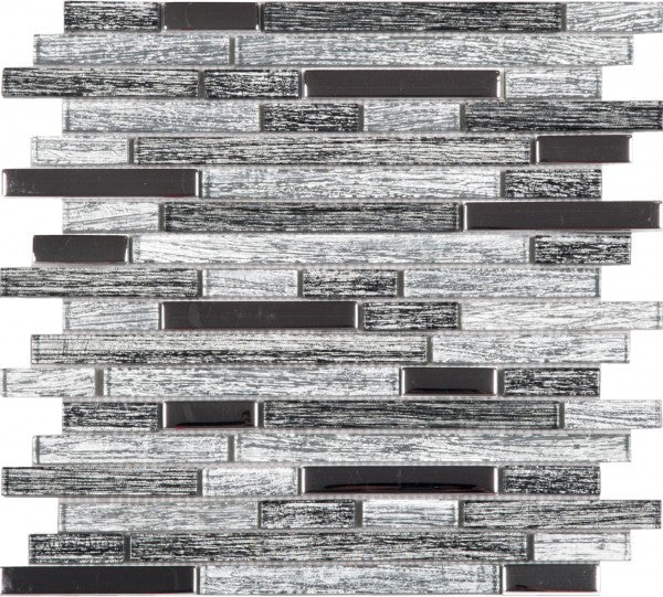 Bati Orient Baguette 12" x 12"-Glass Mosaic-Bati Orient-Grey-12" x 12"-State Tile