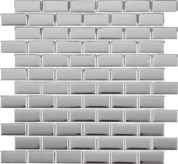 Bati Orient Brick Chrome 12" x 12"-Glass Mosaic-Bati Orient-Chrome-12" x 12"-State Tile