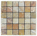 Atlantic Stone Source Mosaic Tiles 2 x 2 12" x 12"-Marble Mosaic-Atlantic Stone Source-Antique Blend Travertine-12" x 12"-State Tile