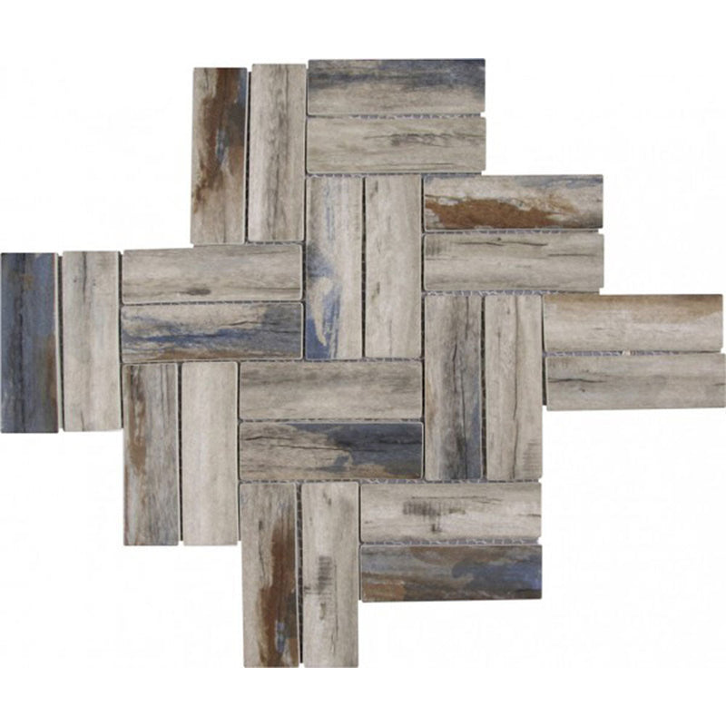 Bati Orient Herringbone Wood Look 11" x 11.10"-Glass Mosaic-Bati Orient-Beige Brown-11" x 11.10"-State Tile