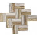 Bati Orient Herringbone Wood Look 11" x 11.10"-Glass Mosaic-Bati Orient-Beige Brown Light-11" x 11.10"-State Tile