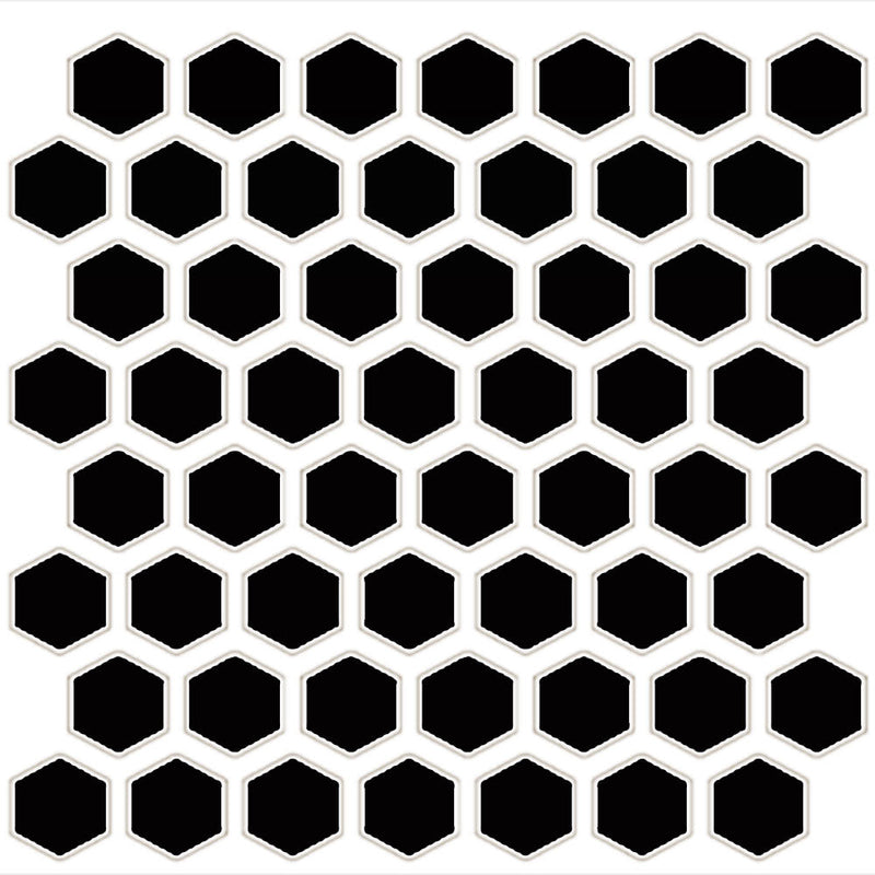 Daltile Color Wheel Mosaic HEX 1 11" x 12"-Ceramic Mosaic-Daltile-Black-11" x 12"-State Tile