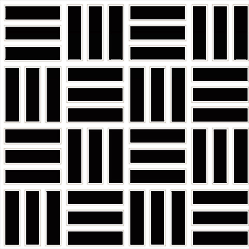 Daltile Color Wheel Mosaic Weave 1 x 3 12" x 12"-Ceramic Mosaic-Daltile-Black-12" x 12"-State Tile