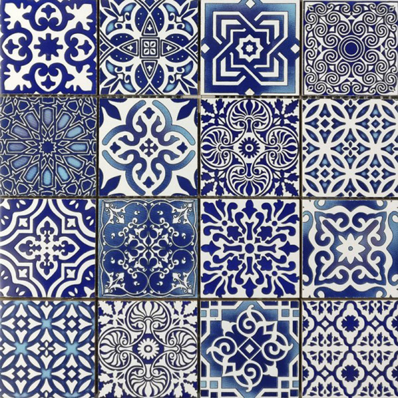 Bati Orient Patchwork Square 11.8" x 11.8"-Ceramic Mosaic-Bati Orient-Blue-11.8" x 11.8"-State Tile