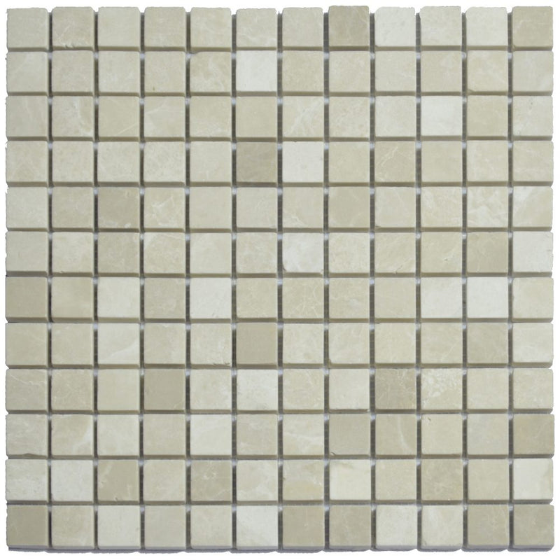 Atlantic Stone Source Mosaic Tiles 1 x 1 12" x 12"-Marble Mosaic-Atlantic Stone Source-Botticino Marble-12" x 12"-State Tile