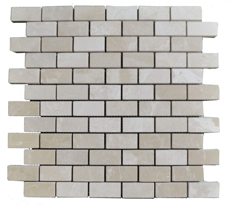 Atlantic Stone Source Mosaic Tiles 1 x 2 12" x 12"-Marble Mosaic-Atlantic Stone Source-Botticino Marble-12" x 12"-State Tile