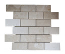 Atlantic Stone Source Mosaic Tiles 2 x 4 12" x 12"-Marble Mosaic-Atlantic Stone Source-Botticino Marble-12" x 12"-State Tile
