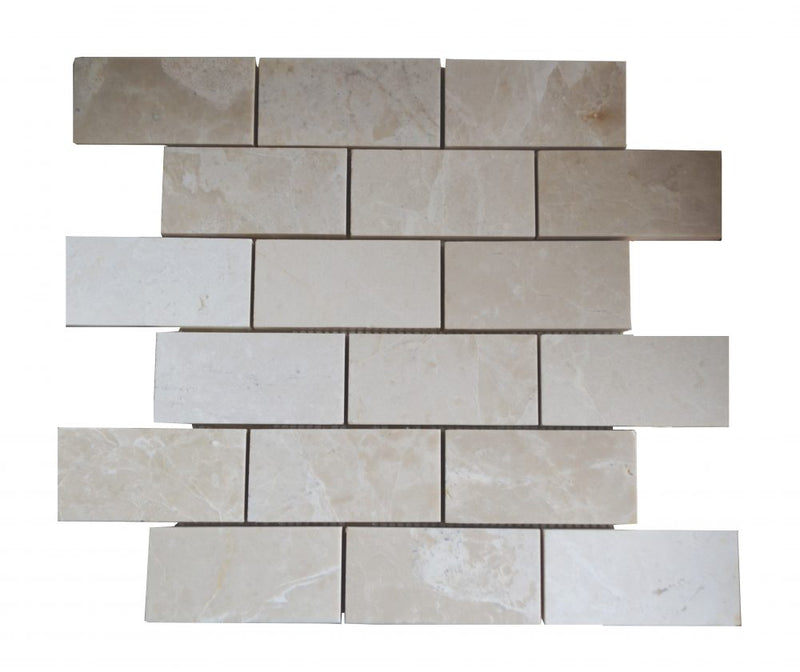 Atlantic Stone Source Mosaic Tiles 2 x 4 12" x 12"-Marble Mosaic-Atlantic Stone Source-Botticino Marble-12" x 12"-State Tile