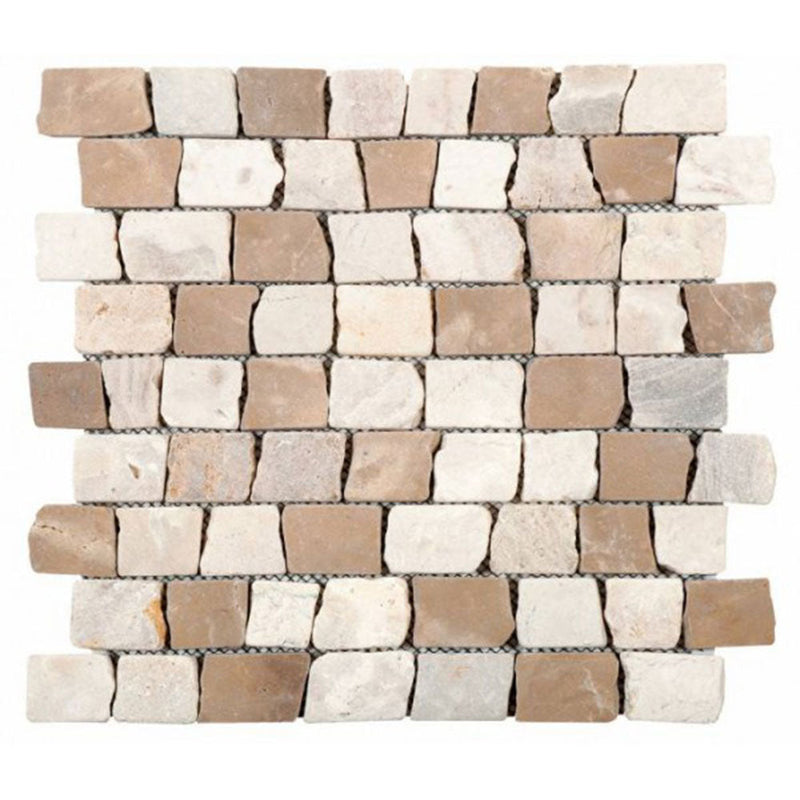 Bati Orient Opus Mosaic 11.60" x 12"-Marble Mosaic-Bati Orient-Cappucino Onyx Cream-11.60" x 12"-State Tile