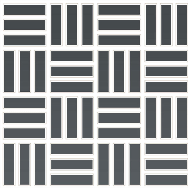 Daltile Color Wheel Mosaic Weave 1 x 3 12" x 12"-Ceramic Mosaic-Daltile-Chalkboard-12" x 12"-State Tile