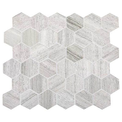 Daltile Limestone 2" HEX 13" x 13"-Limestone Mosaic-Daltile-Chenille White-13" x 13"-State Tile