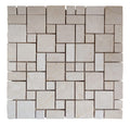 Atlantic Stone Source Mosaic Tiles Mini French Pattern 12" x 12"-Marble Mosaic-Atlantic Stone Source-Crema Nouva Marble-12" x 12"-State Tile