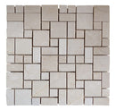 Atlantic Stone Source Mosaic Tiles Mini French Pattern 12" x 12"-Marble Mosaic-Atlantic Stone Source-Crema Nouva Marble-12" x 12"-State Tile