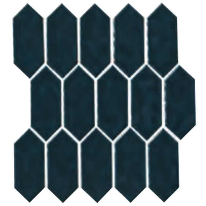 Marazzi Artezen 11.13" x 12.25"-Ceramic Mosaic-Marazzi-Deep Blue-11.13" x 12.25"-State Tile