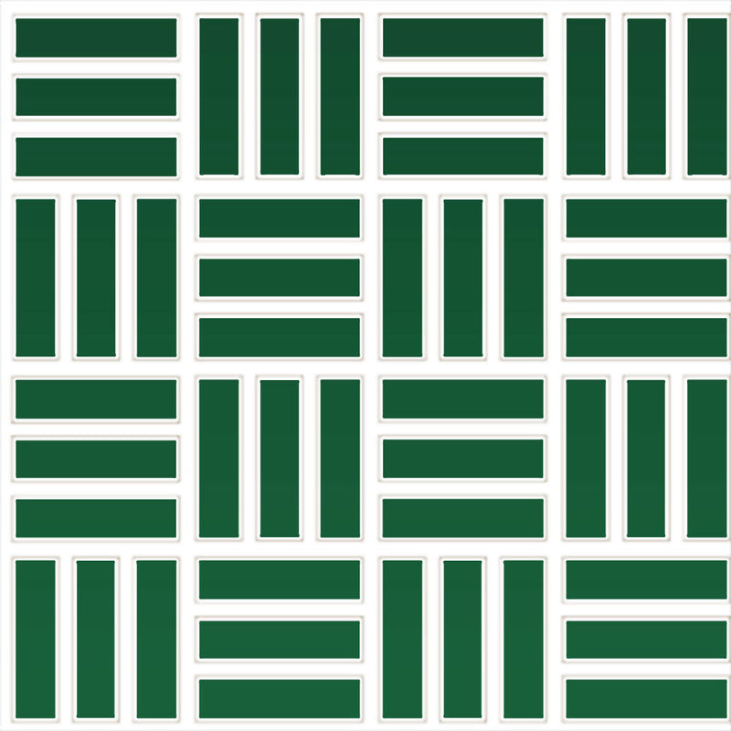 Daltile Color Wheel Mosaic Weave 1 x 3 12" x 12"-Ceramic Mosaic-Daltile-Emerald-12" x 12"-State Tile