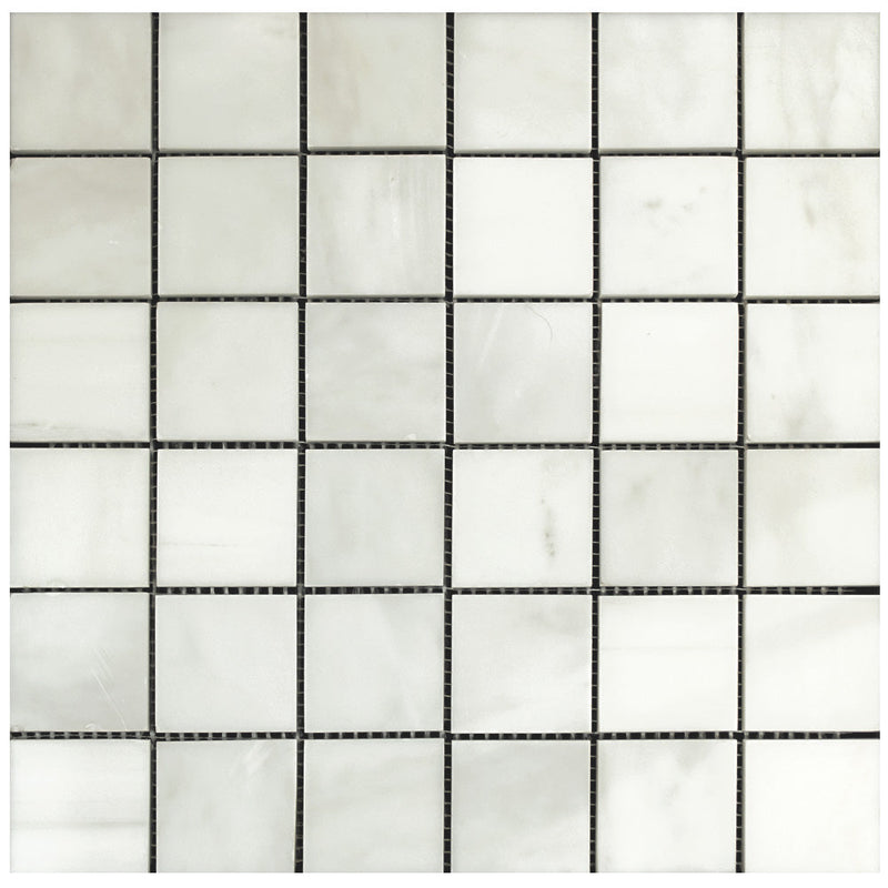 Atlantic Stone Source Mosaic Tiles 2 x 2 12" x 12"-Marble Mosaic-Atlantic Stone Source-Everest White Dolomite Marble-12" x 12"-State Tile