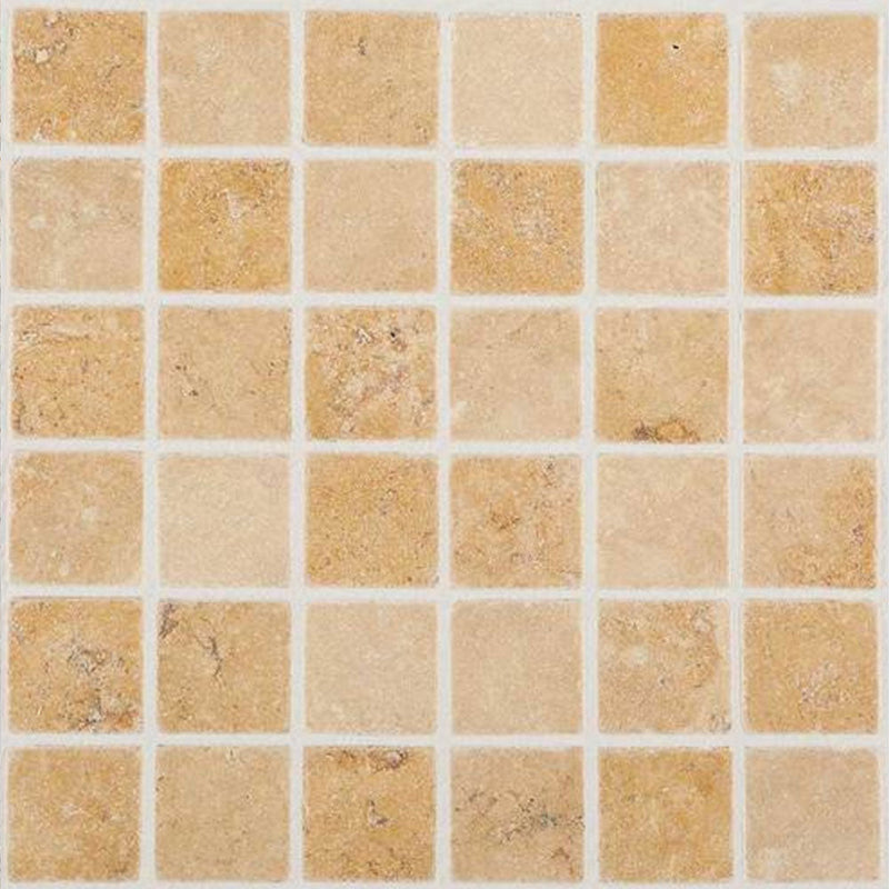 Daltile Travertine 2 x 2 12" x 12"-Traventine Mosaic-Daltile-Fossil Ridge-12" x 12"-State Tile