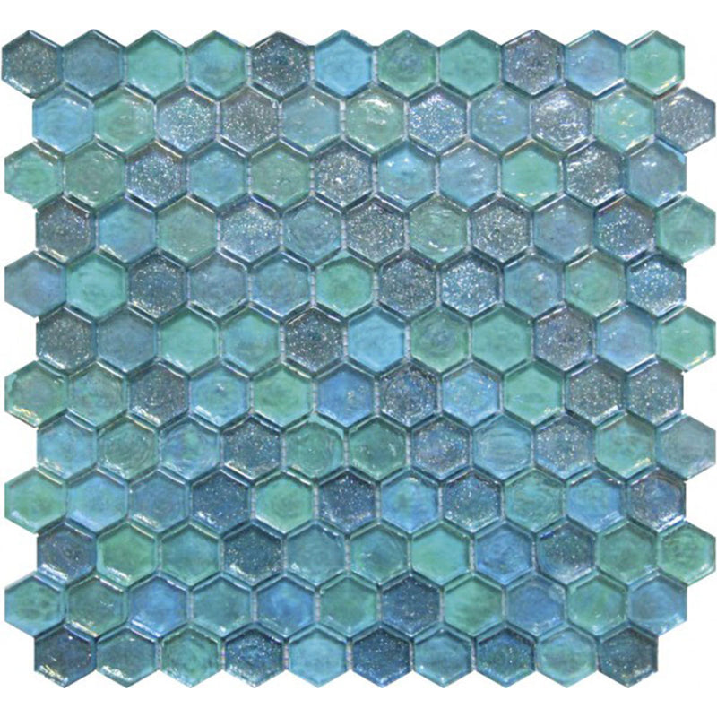 Bati Orient Hexagon Mix 11.60" x 11.60"-Glass Mosaic-Bati Orient-Blue-11.60" x 11.60"-State Tile
