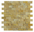 Atlantic Stone Source Mosaic Tiles Split Faces 1 x 2 12" x 12"-Marble Mosaic-Atlantic Stone Source-Gold Travertine-12" x 12"-State Tile