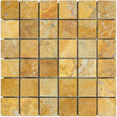 Atlantic Stone Source Mosaic Tiles 2 x 2 12" x 12"-Marble Mosaic-Atlantic Stone Source-Gold Travertine-12" x 12"-State Tile