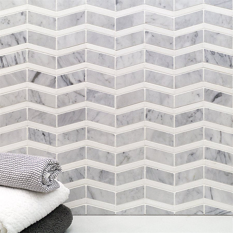 Soho Studio Heraldry 11.63" x 11.75" White Carrara White Thassos Line