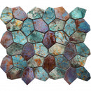 Bati Orient Hexagon Mix Metallic 11.4" x 12.2"-Metal Mosaic-Bati Orient-Green Rust-11.4" x 12.2"-State Tile