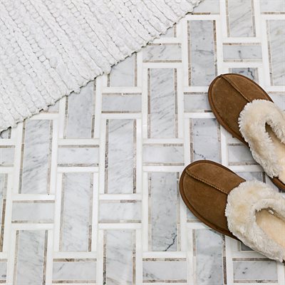 Soho Studio Interlace 12.75" x 12.875" Nero Marquina, White Carrara And Thassos