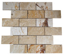 Atlantic Stone Source Mosaic Tiles 2 x 4 12" x 12"-Marble Mosaic-Atlantic Stone Source-Leonardo Travertine-12" x 12"-State Tile
