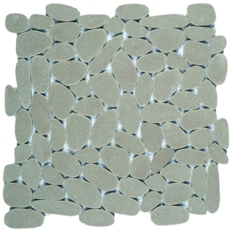 Bati Orient Reconstituted Pebble 12" x 12"-Natural Stone Mosaic-Bati Orient-Light Grey-12" x 12"-State Tile