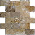 Atlantic Stone Source Mosaic Tiles Split Faces 2 x 4 12" x 12"-Marble Mosaic-Atlantic Stone Source-Noce Travertine-12" x 12"-State Tile