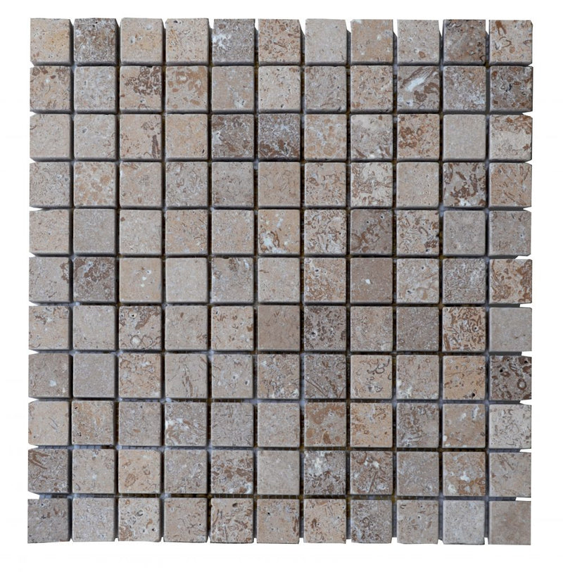 Atlantic Stone Source Mosaic Tiles 1 x 1 12" x 12"-Marble Mosaic-Atlantic Stone Source-Noce Travertine-12" x 12"-State Tile