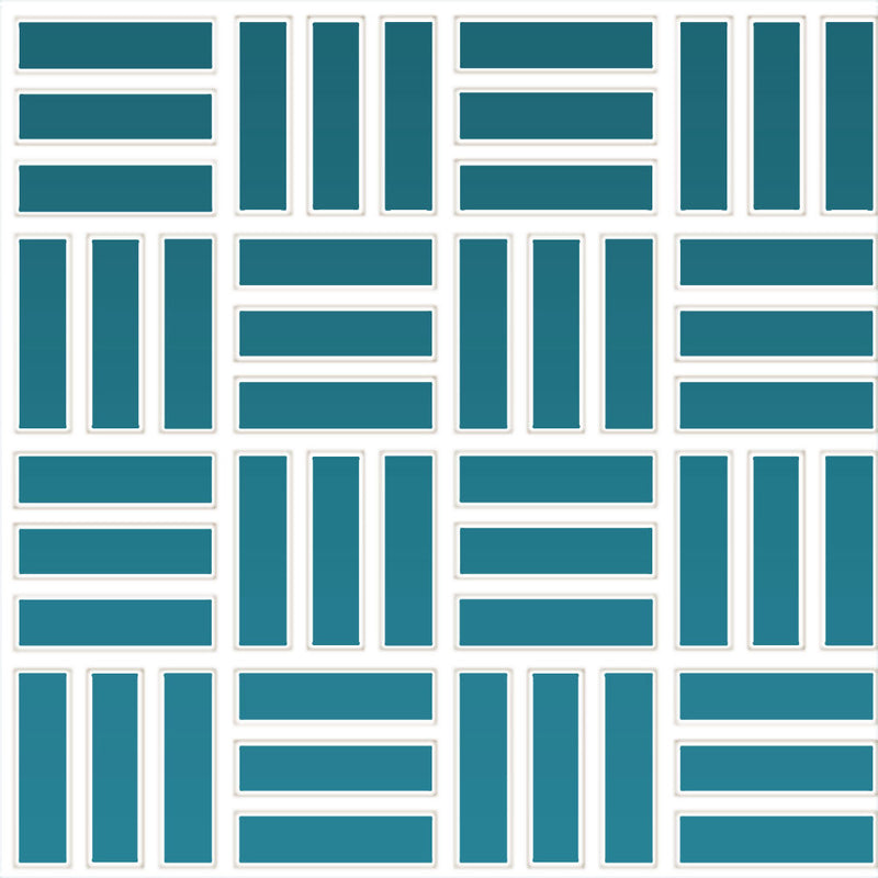 Daltile Color Wheel Mosaic Weave 1 x 3 12" x 12"-Ceramic Mosaic-Daltile-Ocean Blue-12" x 12"-State Tile