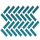 Daltile Color Wheel Mosaic Herringbone 1 x 3 9" x 12"-Ceramic Mosaic-Daltile-Ocean Blue-9" x 12"-State Tile