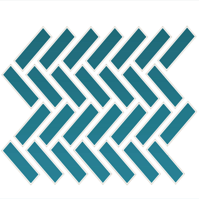 Daltile Color Wheel Mosaic Herringbone 1 x 3 9" x 12"-Ceramic Mosaic-Daltile-Ocean Blue-9" x 12"-State Tile