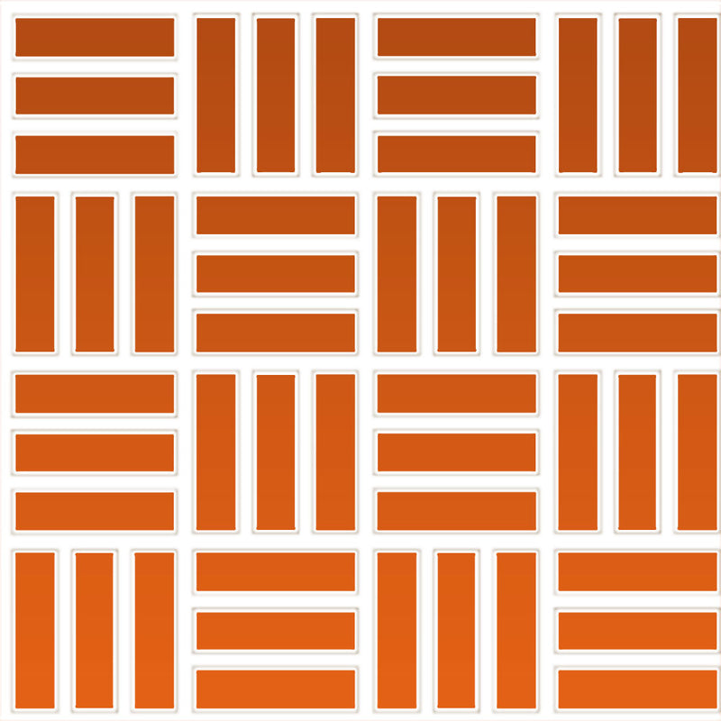 Daltile Color Wheel Mosaic Weave 1 x 3 12" x 12"-Ceramic Mosaic-Daltile-Orange Burst-12" x 12"-State Tile