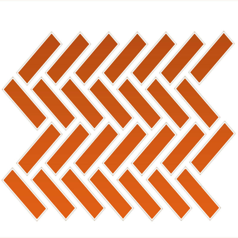 Daltile Color Wheel Mosaic Herringbone 1 x 3 9" x 12"-Ceramic Mosaic-Daltile-Orange Burst-9" x 12"-State Tile