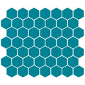 American Olean Color Story Mosaic Hex 1.5" 10.25" x 11.63"-Ceramic Mosaic-American Olean-Peacock Blue-10.25" x 11.63"-State Tile