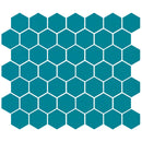 American Olean Color Story Mosaic Hex 1.5" 10.25" x 11.63"-Ceramic Mosaic-American Olean-Peacock Blue-10.25" x 11.63"-State Tile
