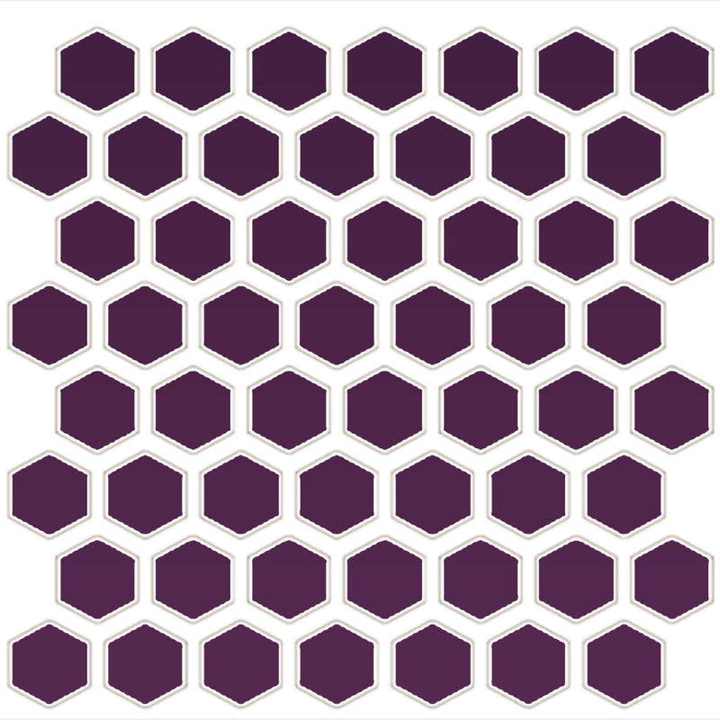 Daltile Color Wheel Mosaic HEX 1 11" x 12"-Ceramic Mosaic-Daltile-Plum Crazy-11" x 12"-State Tile