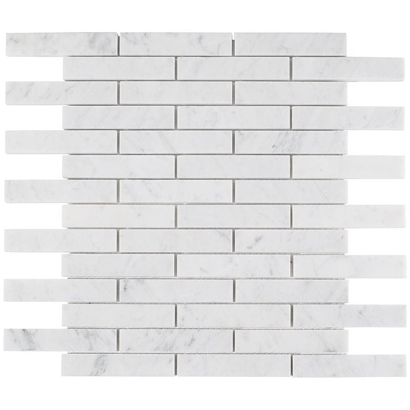 Soho Studio White Carrara Piano Brick 12" x 12"