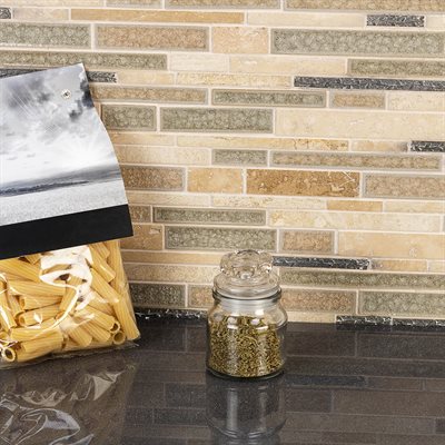 Soho Studio Art Glass 11.75" x 11.75" Botanical Travertine