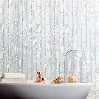 Soho Studio Aqueous 12.12" x 12.75" Iridescent White Bricks