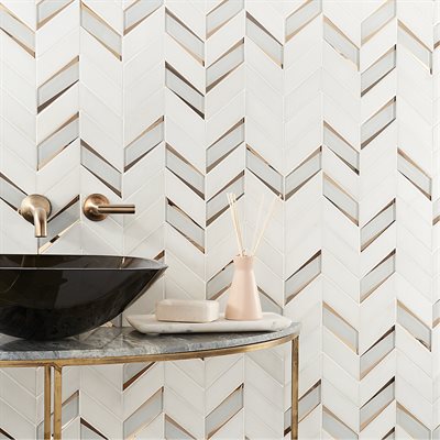 Soho Studio Giazza 10.82" x 13.3" Royal White and Glass