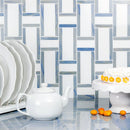 Soho Studio Interlace 12.63" x 12.83" White Thassos And Blue Macauba