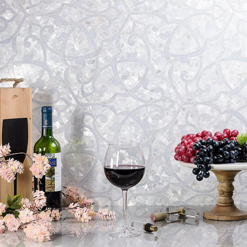 Soho Studio Mj Shambhala 10.38" x 12" Mother Of Pearl & Blue Celeste