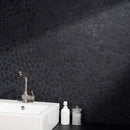 Soho Studio Pebblestone Round 11.81" x 11.81" Alor Black Sliced Round