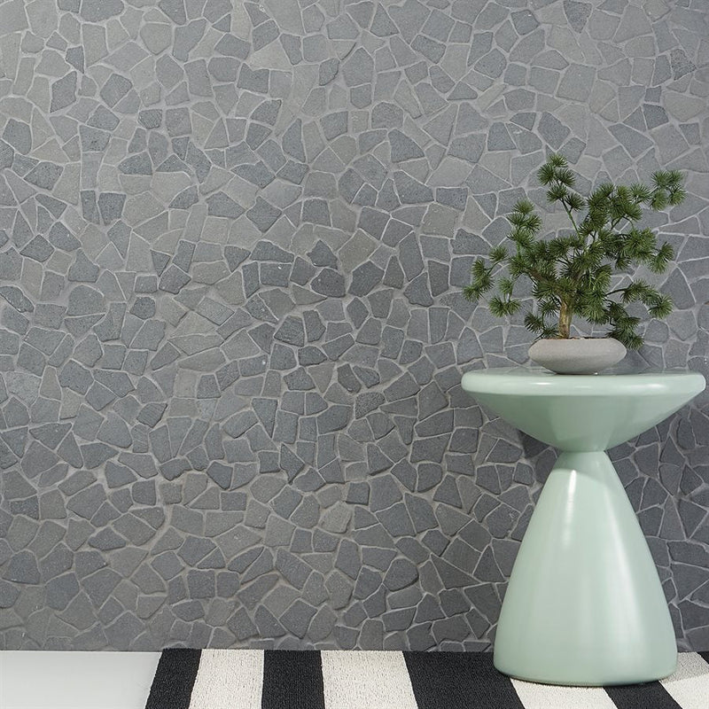 Soho Studio Pebblestone Tumbled 11.81" x 11.81" Black Lava Tumbled