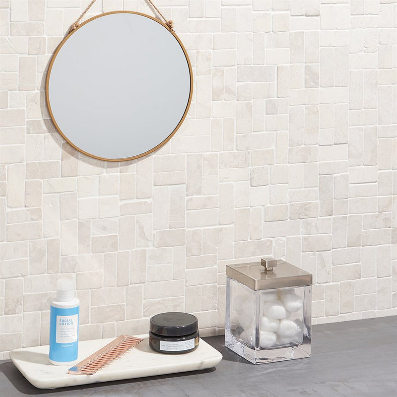 Soho Studio Pebblestone Antique 11.81" x 11.81" Lovina White Antique