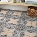 Soho Studio Frammenti 8" x 8" Fleur De Lis Nero Blue