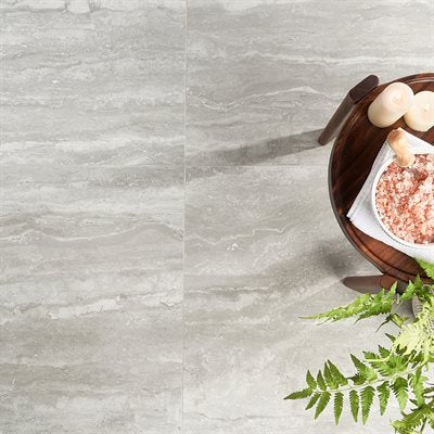 Soho Studio Everyday Travertine 24" x 48" Silver